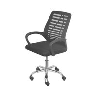 Cadeira OR-3324 Baixa em Tela com Base Cromada e Rod&iacute;zio OR Design