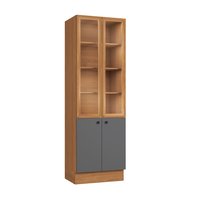 Cristaleira Kappesberg Pixel 4 Portas Canela/Cinza Sagrado 70cm