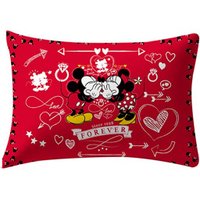 Fronha Avulsa Mickey e Minnie 100% Algodão 48x68cm Vermelho