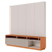 Estante Home Tv 75 Pol 200 cm 2 Portas Jordao Off White Matte Freijo Colibri
