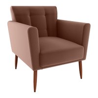 Poltrona Decorativa Pes Palito Cancun Veludo Inca E435 Ferrugem Milani Store