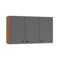 Armário Aéreo Kappesberg Pixel 3 Portas Canela/Cinza Sagrado 120cm