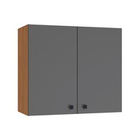 Armário Aéreo Kappesberg Pixel 2 Portas Canela/Cinza Sagrado 80cm