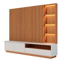 Estante Home Ripado Tv 82 Pol 240 cm Cancun Freijo Off White Matte Colibri