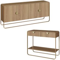 Balcao Buffet E Aparador 180 cm Organica Hanover Dourado Artesano