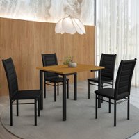 Mesa de Jantar 4 Lugares Tokio Preto/Nature - Art Panta