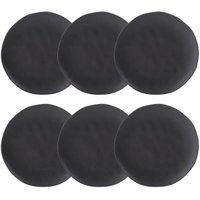 Jogo 6 Pratos Rasos Orgânicos Preto 26,5cm Cerâmica Stoneware Sushi Sashimi Porto Brasil