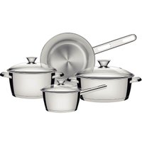 Jogo de 4 Panelas Tramontina Allegra Aço Inox Fundo Triplo Tampas Inox