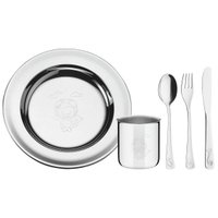 Kit Infantil Tramontina para Refeição em Aço Inox 5 Peças Unissex Baby Friends