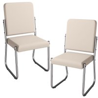 Kit 2 Cadeiras Cromada Sala Jantar 2C139CR Corino Preto Kappesberg