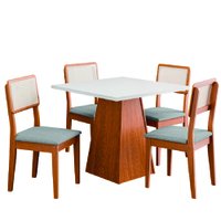 Conjunto Sala de Jantar Mesa Trento Quadrada 4 Cadeiras Santiago Dobuê