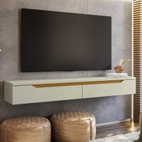 Rack Suspenso para TV até 55 Polegadas Uno 2 PT Off White e Cedro 160 cm