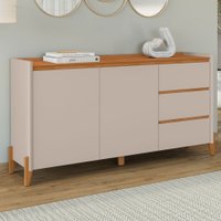 Balcão Buffet Rennes 3 Gavetas 2 Portas Cedro/Off White - Casa D