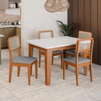 Conjunto Sala de Jantar Mesa Miami 1,20m 4 Cadeiras Santiago Dobuê