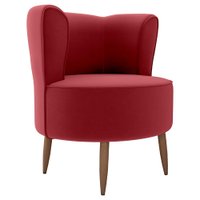 Poltrona Decorativa Pes Palito Savana Veludo Vermelho Milani Store