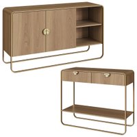 Balcao Buffet E Aparador 135 cm Organica Hanover Dourado Artesano