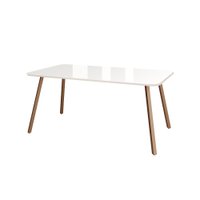 Mesa de Jantar 6 Lugares Retangular 1,59m 1601 Carraro Off White com Gelo