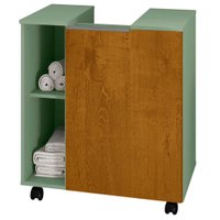 Gabinete Banheiro Pia de Coluna Pequin 56 cm Pistache Naturalle BECHARA