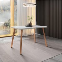 Mesa de Jantar 4 Lugares Retangular 1,19m 1602 Carraro Off White com Gelo