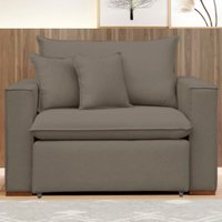 Poltrona Barcelona Retrátil Veludo/Bege Escuro - Celflex