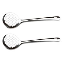 Kit 2 Escumadeiras Fritura Aço Inox 33cm Espumadeira Grande Pastelaria Lanchonete
