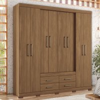 Guarda-Roupa Casal Nápoles 8 Portas 4 Gavetas Jatoba 15854 - Santos Andirá