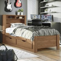 Cama Solteiro Invicta 1 Porta 2 Gavetas com Tomada Jatoba - Santos Andirá