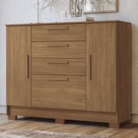 Cômoda Pinhais 2 Portas 4 Gavetas Jatoba- Santos Andirá