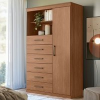 Cômoda Marabá 1 Porta de 6 Gavetas Jatoba - Santos Andirá