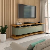 Rack para TV Até 75 Polegadas Aracaju 3 Portas Naturalle/Pistache - Panorama Móveis
