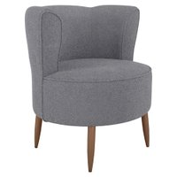 Poltrona Decorativa Pes Palito Savana Boucle Cinza Milani Store