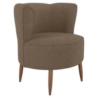 Poltrona Decorativa Pes Palito Savana Boucle Marrom Milani Store