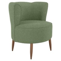 Poltrona Decorativa Pes Palito Savana Boucle Oliva Milani Store