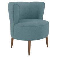 Poltrona Decorativa Pes Palito Savana Boucle Azul Milani Store