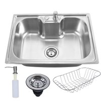 Cuba Cozinha Inox Para Pia Quadrada 60x42 Embutir Aço Inox 201 Com Acessórios