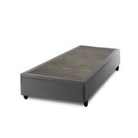 Base Box Baú Solteiro Prince Sued 0,88X1,87X0,24 - Cinza
