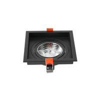 Spot de Embutir Recuado Nordecor Loyo para 1 Lâmpada AR70 Quadrado Preto