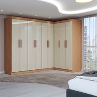 Guarda-Roupa Casal Modulado Odisseia 9 Portas 2 Gavetas Cinamomo/Off White - Panorama Móveis