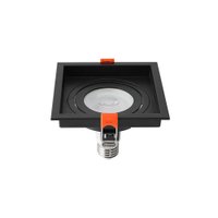 Spot de Embutir Recuado Nordecor Loyo para 1 Lâmpada Par 20 E27 Quadrado Preto