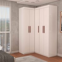 Guarda-Roupa Solteiro Modulado Odisseia 5 Portas 12 Prateleiras Branco - Panorama Móveis