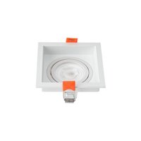 Spot de Embutir Recuado Nordecor Loyo para 1 Lâmpada GU10 MR16 Quadrado Branco