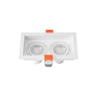Spot de Embutir Recuado Nordecor Loyo para 2 Lâmpadas GU10 MR11 Branco