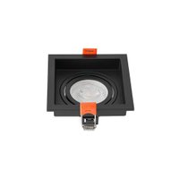 Spot de Embutir Recuado Nordecor Loyo para 1 Lâmpada GU10 MR16 Quadrado Preto