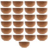 Kit Com 25 Bowls Molheira Redonda de Bambu 8x4cm Petisqueira Pequena Lyor Potinho