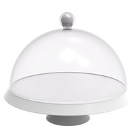 Porta Bolo Bubble Crippa 30 Cm De Diametro Com Base Com Pé Resistente E Cúpula Transparente Branc