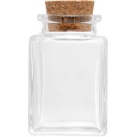 Mini Porta Tempero 90ml de Vidro com Tampa de Rolha Lyor para Guardar Especiarias