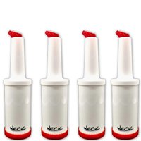 Kit 4 Garrafa Plásticas Store'n Pour 1L  Vermelha Weck Coqueteleira Sucos Destilados