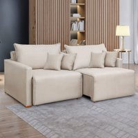 Sofá Cama 2 Lugares Júlia Retrátil e Reclinável Linho/Cru - Celflex