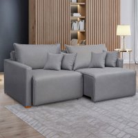 Sofá Cama 2 Lugares Júlia Retrátil e Reclinável Linho/Cinza - Celflex