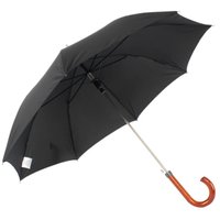 Guarda Chuva Clássico Grande Preto Automático 104cm Longo Cabo de Madeira -  Fazzoletti